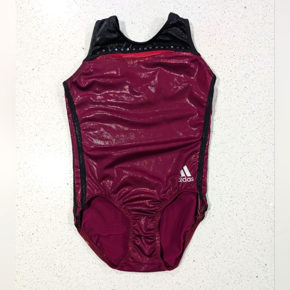 HTF SOLID BLACK Nylon GK ELITE Gymnastics Dance Leotard Child Medium ULTRA SOFT